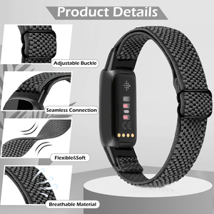 Bracelets de montre élastiques réglables en nylon pour <span class=keywords><strong>Fitbit</strong></span> <span class=keywords><strong>Luxe</strong></span> Bands pour femmes et hommes - Product Image 5
