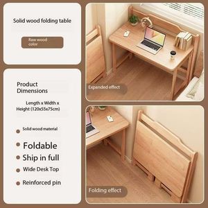 Rắn gỗ có thể gập lại nhỏ-kích thước máy tính bàn, dễ dàng để viết văn phòng bàn, ánh sáng sang trọng phong cách phòng ngủ nhỏ hẹp bàn - Product Image 6