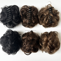 Premium 100% moños de cabello humano extensión garra Clip mujer Updo rizado moños desordenados moño postizo con Clip aspecto realista