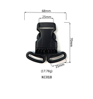 Siège de vélo pour enfant de haute qualité avec ceinture de sécurité à boucle à dégagement rapide 25 mm 3 points latérale, en POM recyclé noir, pour poussette et chaise bébé