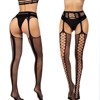 Toptan Fabrika Fiyatı Şeffaf Askılı Siyah Çorap Tüpleri Olgun Balık Ağı Seksi Dantel Çoraplar