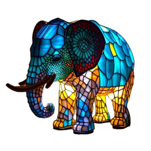 Sáng Tạo Retro Elephant Ánh Sáng Ban Đêm Đầy Màu Sắc Nhựa Thủ Công Mỹ Nghệ Cho Nhà Phòng Ngủ Cạnh Giường Ngủ Trang Trí Quà Tặng Giấc Mơ Mô Hình Động Vật - Product Image 2