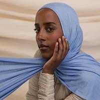 2025 coton Jersey Hijab écharpe haute qualité femmes musulmanes foulards châle extensible plaine Hijabs