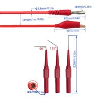 Kit de câbles de test pour multimètre avec sondes industrielles à embouts banane et crocodiles, en cuivre avec gaine en PVC
