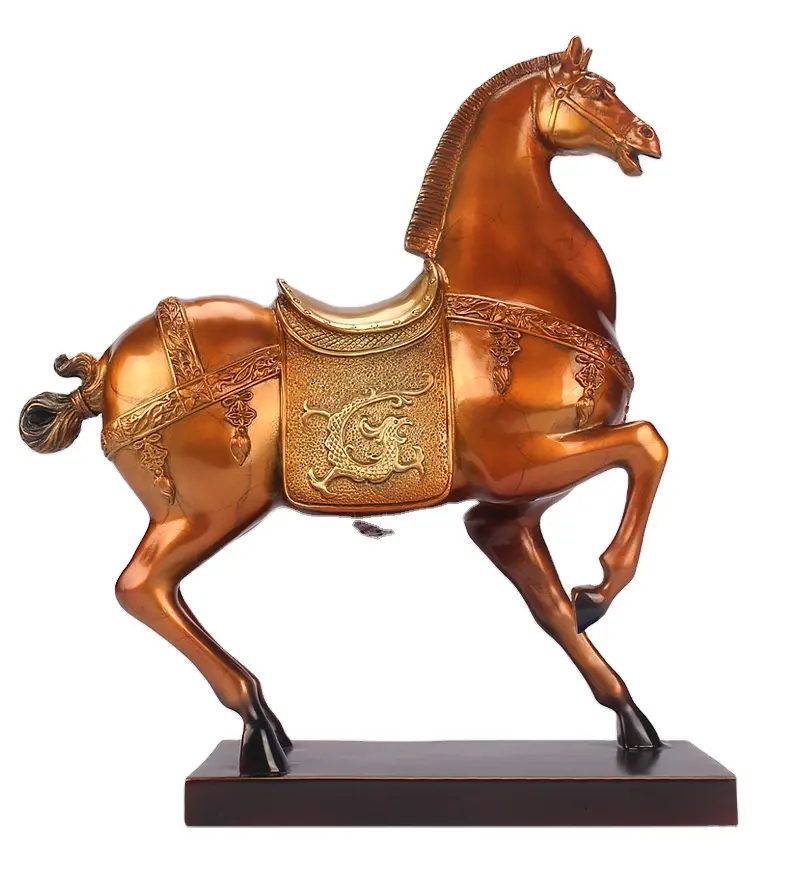 Comprimido do cavalo do fengshui, enfeite de decoração artesanal de bronze de fengshui tradicional chinês