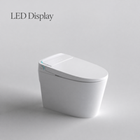 Toilette intelligente de luxe avec bidet intégré, design moderne en céramique, eau chaude instantanée, siège chauffant, sécheur d'air et télécommande