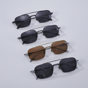 Classic Retro Titanium Sunglasses Men Women Double Bridge Pilot <b>Sun</b> Glasses Luxury Metal Frame Trendy <b>Shades</b> UV400 - Product Image 5