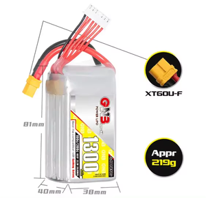Batterie LiPo HV GAONENG GNB 6S 1300 1500 1800MAH 22.2V avec connecteur XT60 pour drone de course RC brushless, pièces de quadricoptère longue portée - Product Image 3