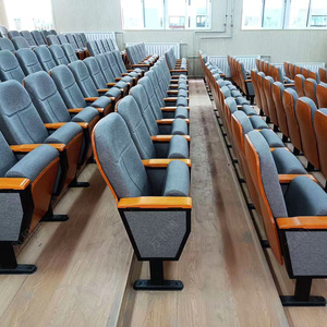 Manwa Expo HB652 Grey Beech Tiered <b>Chairs</b> With Handrails For School Hospital Hotel Lecture Hall Seating - Product Image 3