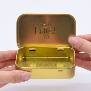 Изготовленный на заказ тисненый подарок золотой черный серебряный квадратный шарнир для конфет жестяная коробка металлическая маленькая оптовая продажа на заказ жестяная банка/коробка - Product Image 4