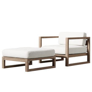 정원 테라스 발코니 또는 빌라 안뜰 방수 및 자외선 차단제 레저 가구를위한 야외 티크 목재 소파 세트 - Product Image 5