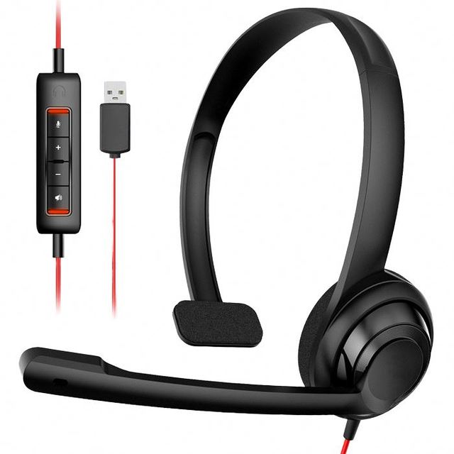 OPPTEL Hot Sales Call Center USB Over-Ear Headset with Built-In Mic and Active Noise Cancellation (ANC)