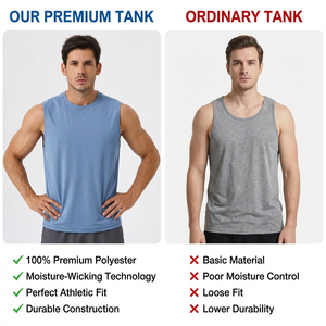 Canotte Sportive da Uomo Traspiranti e Assorbenti in Maglia, Protezione Solare, Abbigliamento Sportivo 100% Poliestere per Jogging e Fitness - Product Image 3