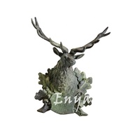 Statue de Tête de Cerf Antique, Décoration Murale en Tête de Cerf Animal, Décoration Artistique pour la Maison et le Jardin