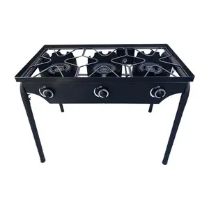 2024 New Design China Manufacturing Portable High Density Fire Hole Cast Iron Three Burner Gas Stove