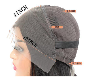 Perruque avec cheveux naturels 13x4, perruque à dentelle frontale ondulée profonde pour femmes, perruque <span class=keywords><strong>courte</strong></span> bob sans colle, ligne de cheveux naturelle, densité 180% - Product Image 4