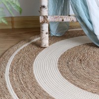 Vente en gros de tapis ovales vintage faits à la main en sisal de jute biologique