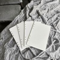 Papier à feuilles mobiles ligné multifonctionnel A6 personnalisé pour carnets, rechargeable, 6 trous