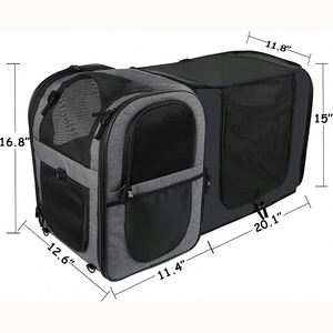 Free sample Large <b>Cat</b> Carrier with <b>Wheels</b>, Rolling <b>Cat</b> Carrier, 24.5"x 13.8"x 15.4" Pet Carrier with <b>Wheels</b> - Product Image 5