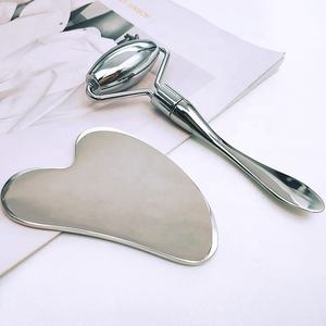 2024 di vendita calda in acciaio inox corpo Guasha rottami Anti invecchiamento argento 3D metallo Face rullo - Product Image 4