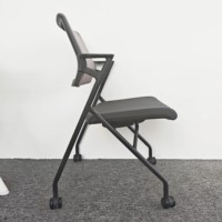 Chaise de bureau moderne noire, installation simple, roulettes pliables, pour salon, bureau à domicile, école, hôtel, visiteur, haute qualité