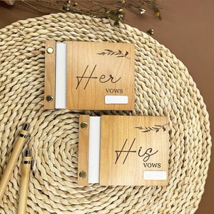 En stock Aniversario de bodas para la señora y mis Votos de madera Manual con un juego de dos volúmenes tallados Ramas de <span class=keywords><strong>sauce</strong></span> VowBooks - Product Image 3