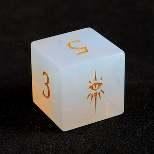 7PCS白色多面体蛋白石DND水晶骰子套装D20 D6龙与龙角色扮演游戏棋盘游戏 - Product Image 3