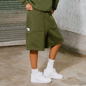 กางเกงขาสั้นลำลองผู้ชาย ผ้าฝ้ายสีพื้น เอวยางยืด สไตล์สตรีท บาสเก็ตบอล ออกกำลังกาย รุ่นใหม่ - Product Image 4