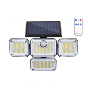 Lámpara Solar de Pared para Exteriores IP65 Impermeable, 4 Cabezas, Sensor de Movimiento PIR, Control Remoto, Luces LED, Luz Blanca, Ángulo de Haz de 270°, Jardín - Product Image 2