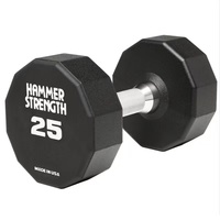 Dumbbell Karet HEX Grosir Pabrik 2.5kg hingga 50kg Beban Bebas Latihan Kekuatan Aksesoris Gym 12 Sisi Dumbbell Berlapis CPU