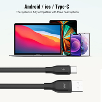 Câbles de données USB-C rapides de type Miccell, cordon de charge, câble de charge rapide USB-A vers USB-C, câble plat pour Android