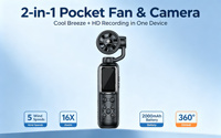 Ventilateur portable Winait 2026 Nouveau, mini-ventilateur 2-en-1 avec caméra vidéo numérique HD pour Vlog
