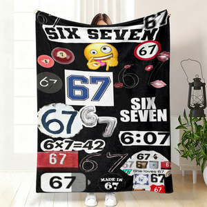 Manta de Franela con Diseño de Números, Manta para Siesta, Reversible, Cálida y Acogedora para Cama, Sofá, Sillón, Impresión Personalizada, Venta al Por Mayor - Product Image 1