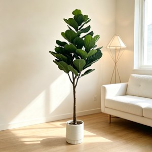 <b>Artificial</b> <b>Tree</b> Green Potted with Piano Leaf Banyan Ornaments for Living Room Floor Simulation - Product Image 5