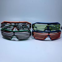 Lunettes à volets LED néon lumineuses EL Wire pour festivals et soirées - Fonctionnant sur piles, commande par bouton, portables pour bars et fêtes