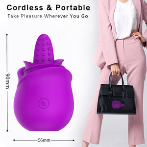 혀 핥는 G 스팟 음핵 진동기 클리토리스 <span class=keywords><strong>Tickler</strong></span> 섹스 토이 여성용 10 주파수 모드 진동 질 마사지 성인 오르가즘 - Product Image 2