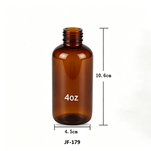 Amber PET <b>Plastic</b> Bottles 2OZ 4OZ 8OZ With Lotion Pump And Spray <b>Cap</b> For Cosmetic Use - Product Image 5