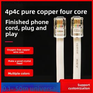 4P4C tête de cristal à quatre cœurs RJ12 ligne de données équipement RJ9 connexion vocale <span class=keywords><strong>RJ11</strong></span> câbles de Communication de combiné téléphonique - Product Image 6