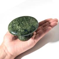 Grande Pierre de Massage en Forme de Champignon en Jade Vert Naturel, Grattoir Gua Sha, Outil de Lifting