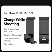 Vente Flash : Cache-batterie latéral étanche à la pluie et à la neige pour GoPro Hero 13/12/11/10/9 – Chargez pendant la prise de vue – Accessoire pour Vlog en extérieur