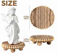 Plateaux de rangement en bois naturel les mieux notés pour la décoration du salon - Présentoir décoratif à un seul niveau pour plantes et bougies