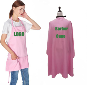 Không Thấm Nước Tùy Chỉnh In Logo Cắt Tóc Cape Tạp Dề Màu Hồng Với Hai Túi Cho Thợ Cắt Tóc Vải Bib Người Đàn Ông Phụ Nữ Đầu Bếp Nấu Ăn Nhà Bếp Tạp Dề - Product Image 1