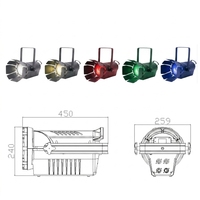 Projecteur LED DMX à zoom manuel et automatique, haute densité 200W, blanc chaud et froid, RGBW, pour théâtre, scène, studio