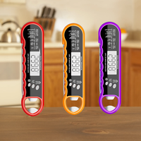 Thermomètre numérique métallique étanche haute précision pour usage domestique, lecture rapide, écran LCD rétroéclairé, pour barbecue, cuisson de viande, grillades et bouteilles