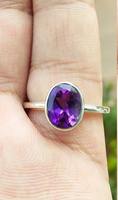 Bague en argent sterling 925 avec améthyste violette naturelle, pierre de naissance de février, bijou élégant pour femme