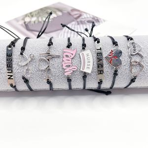 New Nurse <strong>Teacher's</strong> Day Greetings Greetings <strong>Bracelet</strong> Commemorative Nurse Ecg <strong>Bracelet</strong> Stethoscope Braided <strong>Bracelet</strong> - Product Image 1