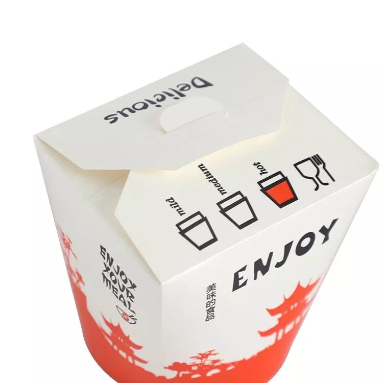 High Quality Biodegradable Pasta Noodle Bucket Custom Disposable Noodle Paper Box