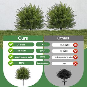 Boules de topiaires artificielles en gros avec fleurs de glycine rose, plantes et buissons artificiels avec piquet de fixation au sol, résistants aux UV - Product Image 5