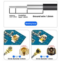 Câble coaxial RF HYT HYT-HU250 à conducteur en cuivre massif RG1.13/RG178 pour antenne WiFi GSM GPS 3G 4G, fil de raccordement d'extension