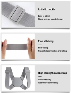 Correcteur de posture intelligent de haute qualité, professionnel, anti-cyphose, efficace, respirant, confortable, avec capteur de vibration, attelle dorsale - Product Image 6